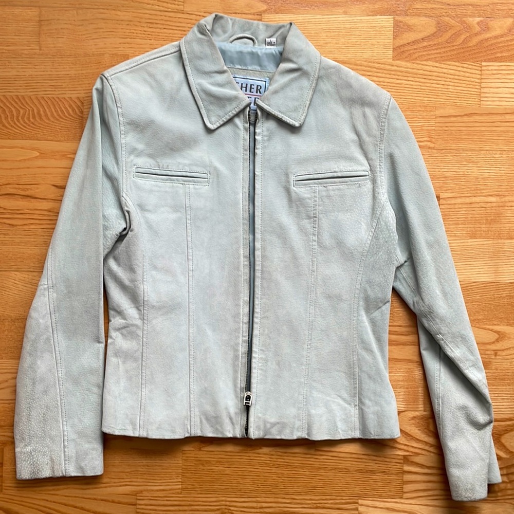 Pale blue suede jacket